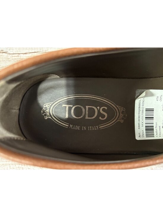 Tod\'s Fibbia moccasin Leather Loafers size 7 US color brown new made Italy $640